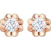 LÖB Paar Ohrstecker 750er 18 Karat Roségold vergoldet Ohrringe Ohrstecker Blume Zirkonia (Geschenke für Frauen Damen Beste Freundin Mutter Mama Ehefrau Oma sie zum Geburtstag Schmuck Sommer, Inkl. Schmuckbox), Blüten Blumenohrringe Stecker Klein Glit