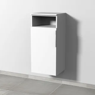 Sanipa 3way Mittelschrank mit 1 Tür und 1 offenem Fach, Weiß-Soft, UM13443 UM13443