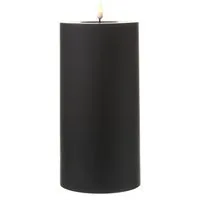 Deluxe Homeart LED-Kerze MIA für Außen 3D Flamme flackernd H: 20cm D: 10cm outdoor schwarz (1-tlg)
