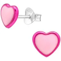 Monkimau Ohrring-Set Herz Kinder Ohrringe 925 Silber Ohrstecker, Hypoallergen