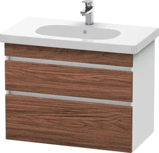 Duravit DuraStyle Waschtischunterbau wandhängend Nussbaum dunkel & Weiß Matt 800x453x610 mm - DS6484 DS648402118