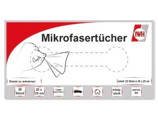 IWH Mikrofasertücher in der Box, 25x25 cm, 20 Stück