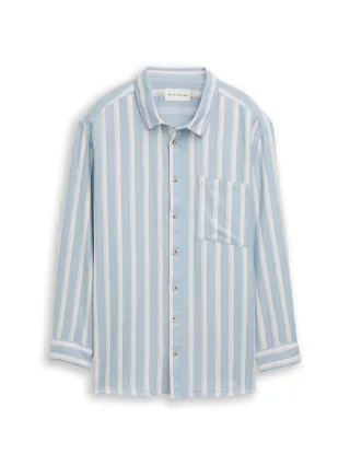 Tom Tailor - Plus Size - Regular Fit Hemd mit Streifenmuster mountain blue big stripe - Gr. - 4XL