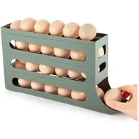 TUWENA Eierkorb 4-Tier Eier Aufbewahrung Kühlschrank, Automatisches Rollen Eierhalter, für 30 Eier, Eierhalter Automatisch Rollender Eierspender