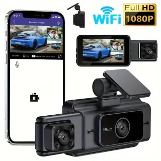 3 inch Triple Car Front Windshield Record WIFI Car DVR Monitoring Night Vision 1080P HD Camera Car DVR Cam with 64G Memo