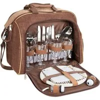 BRUBAKER Freizeittasche Picknick-Set für 4 Personen (30-tlg., isolierende Thermotasche), Picknicktasche mit Kühlfach im Duffelbag