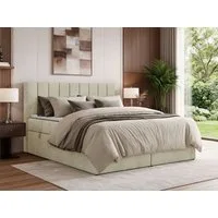 MKS MÖBEL Boxspringbett ALVER (Set, Doppelbett mit Stauraum, Matratze (H3/H4) & Topper (Visco oder T25), 2 Bettkästen, Federautomaten, Multipocket 7-Zonen H3/H4