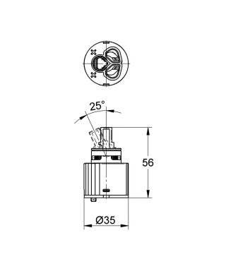 EICHELBERG Keramik-Kartusche 440430 35mm integr. Temperatur- und Mengenbegrenzung, 44043000 44043000