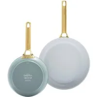 GREENPAN Pfannen-Set Padova Reserve Pfannenset blau 20cm+28cm Antihaft ofenfest, Aluminium, Kratzfest, Keramik, alle Herdarten, Backofengeeignet Ø 20 & 28 cm