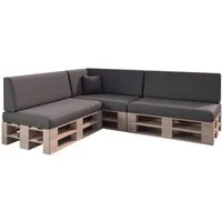 sunnypillow Palettenkissen Milano - 8er Set Palettenauflage mit abnehmbarem Bezug Kaltschaum, 8er Set Palettenkissen