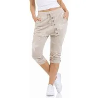 Mississhop Caprihose Damen Capri Hose Boyfriend Hose Jogginghose mit Sterne M. 167