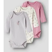 Name It Langarmbody NBFBODY 3P LS FLOWER NOOS (Packung, 3-tlg)