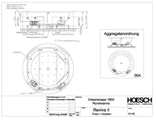 Hoesch Whirlwanne Dreamscape Rund 1800 mit System Reviva II Power+ Air 6114E.010305004