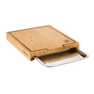 ZWILLING BBQ+ Schneidbrett mit Auffangschale 39 cm x 30 cm, Bambus