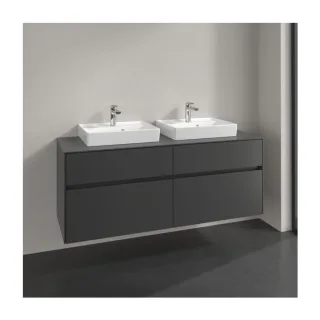 Villeroy und Boch Collaro Waschtischunterschrank C07600VL 140x54,8x50cm, für 2 Waschtische, volcano black