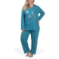 Moonline Pyjama Pyjama in großen Größen (Übergröße XL - 4XL) aus 100% Baumwolle