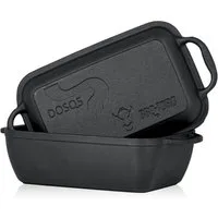 BBQ-Toro Bräter Gusseiserner Bräter mit Deckel 4,5 L, 2in1 Pfanne und Schmortopf, Gusseisen
