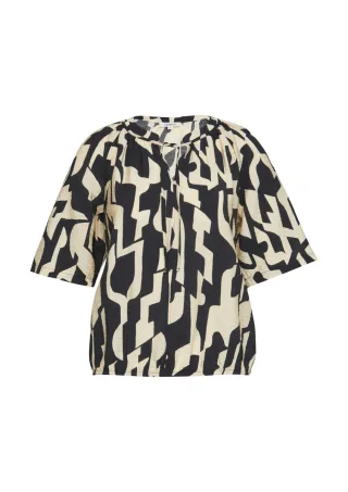 s.Oliver Red Label - Strukturierte Bluse schwarz/beige - Gr. - 34