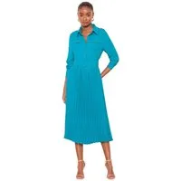 LIPSY Midikleid Lipsy plissiertes Midi-Hemdblusenkleid mit Print (1-tlg)