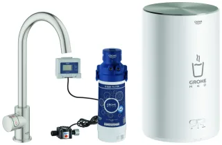 GROHE Standventil und Boiler Red Mono 30085 M-Size C-Auslauf supersteel, 30085DC1 30085DC1