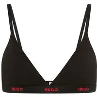 HUGO Triangel-BH aus Stretch-Baumwolle mit Logo-Unterbrustband mit herausnehmbaren Polstern, geformte Körbchen