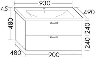 Burgbad Keramik Waschtisch-Set Sys30 PG2 Echo Eiche Dekor Cashmere/Alpinweiss, SFAW093F2237C0001 SFAW093F2237C0001