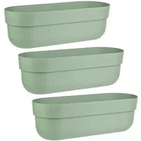 Engelland Blumenkasten mit Wasserspeicher/Drainagesystem und Abstandshalter (Vorteils-Set, 3 St), Blumentopf, 50 cm, PP-Kunststoff, Balkonkasten, länglich, formstabil
