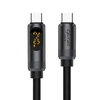 Hagibis PD240W USB-C Fast Charger Cable 1M 2M Silicone Charging Cord with LED Display for iPhone 16 16 Pro Max for SAMSU