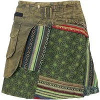 Guru-Shop Minirock Wickelrock, kurzer Rock, Cacheur, Stonewash.. alternative Bekleidung