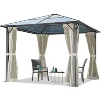 TOOLPORT Pavillon Gartenpavillon Moonlight Deluxe crème, mit 4 Seitenteilen, mit 4 Moskitonetzen