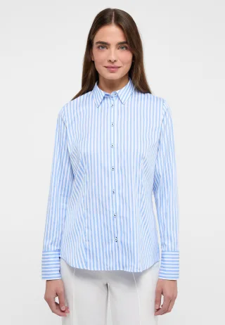 ETERNA - Bluse Satingewebe Langarm hellblau - Gr. - 48/Langarm