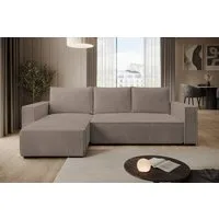 storez24 Ecksofa Letto, mit Bettkasten und Schlaffunktion, Cordstoff, L-Form, bequem