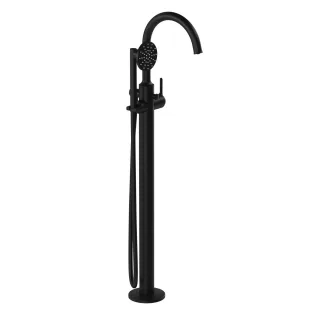 VitrA Origin Classic Einhebel-Wannenfüll- und Brausearmatur Bodenmontage Schwarz Matt,A4289836 A4289836