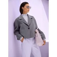 MADELEINE Outdoorjacke Luxuriöse Jacke mit Wollmischung und Kaschmir Reverskragen, Ein-Knopf, Langarm