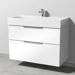 Sanipa 3way Waschtischunterbau zu Kaldewei Silenio Waschtisch mit 2 Auszügen, Weiß-Glanz UF45678