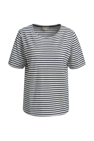 Milano Italy - A-shape t-shirt roundneck 1/2 sleeve navy print - Gr. - M
