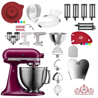KitchenAid Artisan 4,8 Liter 5KSM195PSEBE Spar-Set Pasta Deluxe mit...