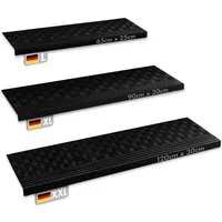 Floordirekt Stufenmatte Diamond, Treppenschutz, Außentreppenschutz 5 Stück, Rechteckig, Antirutschmatte aus Gummi 5er Set