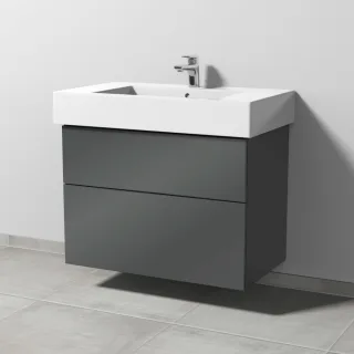 Sanipa 3way Waschtischunterbau zu Duravit Vero Waschtisch mit 2 Auszügen, Anthrazit-Glanz SF71879