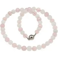 Perlenkette Kette mit Mondstein und Rosenquarz Perlen 8 mm