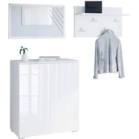 OTTO home Garderoben-Set PARIS/ TOKYO, (Komplett-Set, 3-St), Kompaktgarderobe Breite 150cm mit Spiegel für Ihren Eingangsbereich