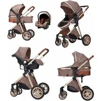 Casiloo® Kombi-Kinderwagen 3in1 Kombikinderwagen Kinderwagen Babywanne Buggy + Auto Babyschale