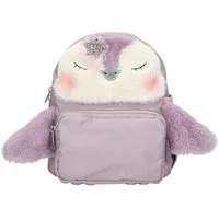Depesche Kinderrucksack Princess Mimi Rucksack in Flieder mit Pinguin Motiv und Plüschfell, Verstellbare Träger, Tasche