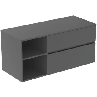 Ideal Standard Waschtischunterschrank Finesse o.Ausschnitt 1202x505x558mm, 2 Auszüge Anthrazit matt, E3438Y2