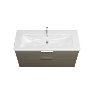 Burgbad Keramik Waschtisch-Set Eqio Grau Hochglanz/Alpinweiss, SEZA123F2010C0001 SEZA123F2010C0001