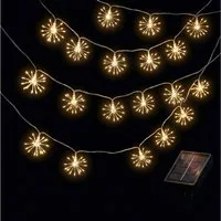 Salcar LED Solarleuchte LED Feuerwerk-Lichterkette Außen Solar Gartenleuchte Weihnachtsdeko, 5 Feuerwerk-Lichterkette 75 LED, 8 Modi
