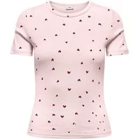 JDY Kurzarmshirt JDYLUCKY S/S O NECK TOP JRS DIA Baumwollmischung, slim fit