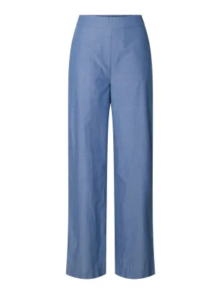 selected women - SLFKIRA-TARA HW WIDE PANT B Dark Blue - Gr. - 42