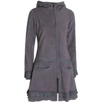Vishes Kurzmantel Lange Fleecejacke Fleecemantel Übergangsjacke ECO-Fleece Goa, Hippie, Elfen Style