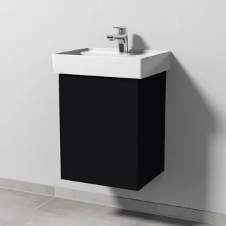 Sanipa 3way Waschtischunterbau zu Villeroy & Boch Collaro Waschtisch mit 1 Tür, Schwarz-Matt SF83008